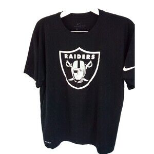 Women’s Nike Las Vegas Raiders Dri-Fit Logo Crew Neck T-Shirt Size Large